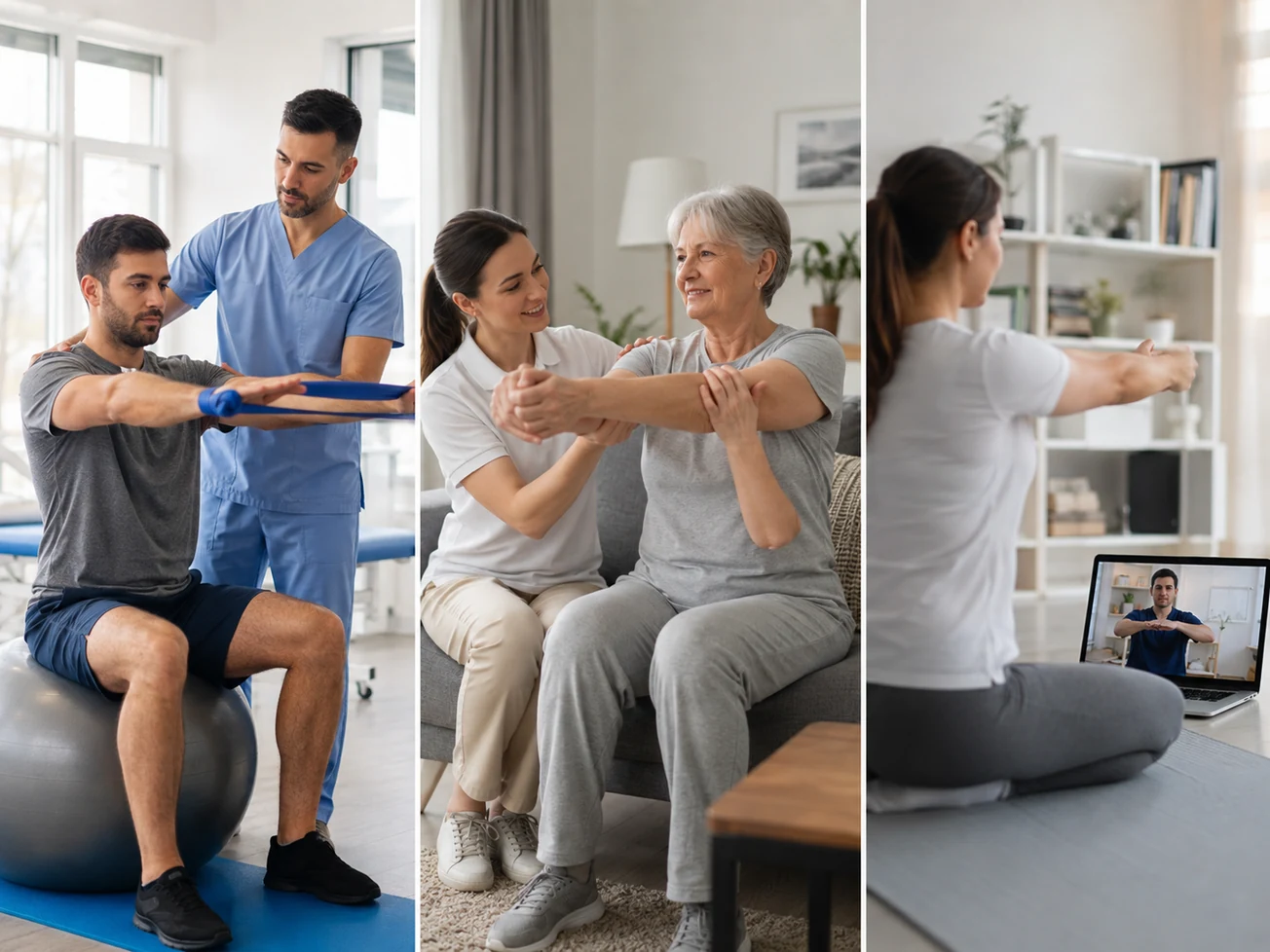 In-clinic and online physiotherapy options